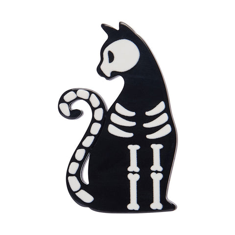 Bone Cat Mini Brooch