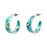 Green Gum Hoop Stud Earrings - Green