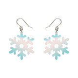 Iridescent Snowflake Drop Earrings