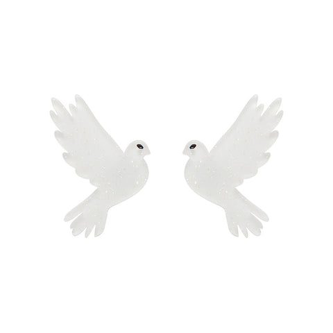 White Dove Stud Earrings