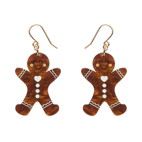 Gingerbread Man Drop Earrings