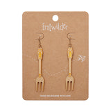 Fork, Please! Drop Earrings - Gold