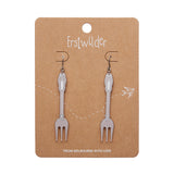 Fork, Please! Drop Earrings - Silver