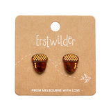 Acorn Stud Earrings - Brown