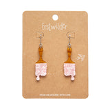 Paint Brush Ripple Drop Earrings - Pink