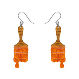 Paint Brush Ripple Drop Earrings - Orange