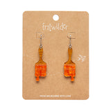 Paint Brush Ripple Drop Earrings - Orange