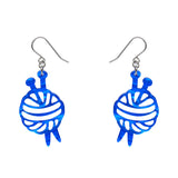 Ball Of Yarn Ripple Drop Earrings - Blue