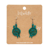 Ball Of Yarn Ripple Drop Earrings - Teal