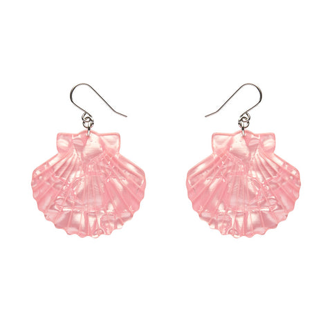 Sea Shell Drop Earrings - Pale Pink