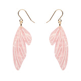 Fairy Wings Drop Earrings - Pink