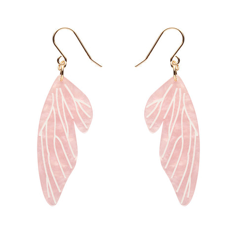 Fairy Wings Drop Earrings - Pink