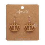 Royal Crown Drop Earrings - Gold