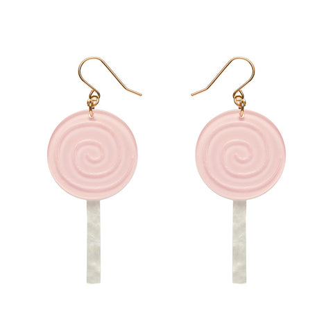 Lollypop Drop Earrings - Light Pink