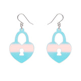 Heart Locket Drop Earrings - Iridescent