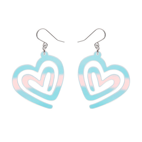 Heart Maze Drop Earrings - Iridescent