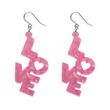 LOVE Ripple Drop Earrings - Pink