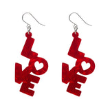 LOVE Ripple Drop Earrings - Red