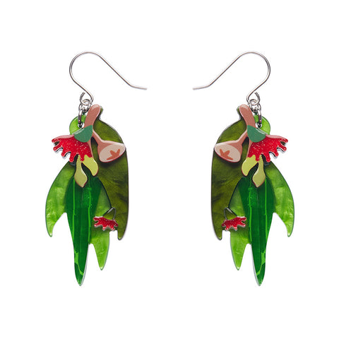 Red Gum Blossom Drop Earrings