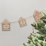 Wooden Gingerbread Light Up Garland