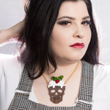 Christmas Skull Pudding Necklace