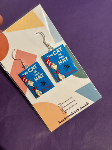 The Cat in the Hat | Dr. Seuss | Miniature Book Earrings