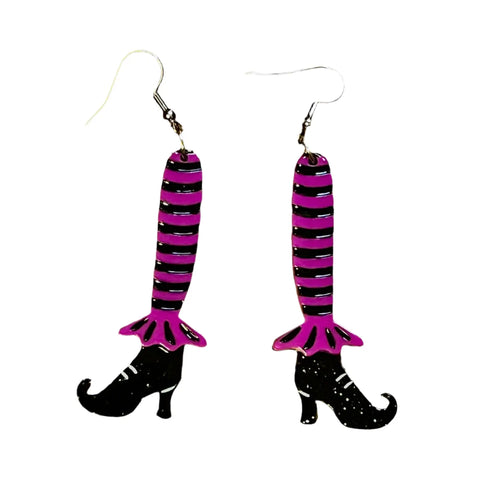 Bewitching Booties Earrings in Purple