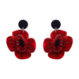 Remembrance Poppy Drop Earrings